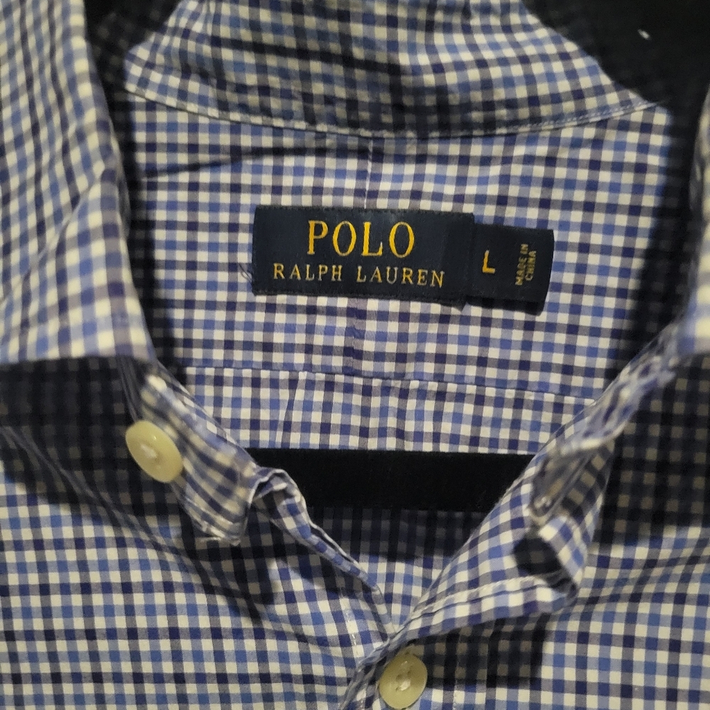 Ralph Lauren Men's Blue Classic button down shirt, size Large like new! Holidays - Picture 6 of 7